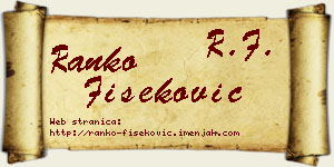 Ranko Fišeković vizit kartica